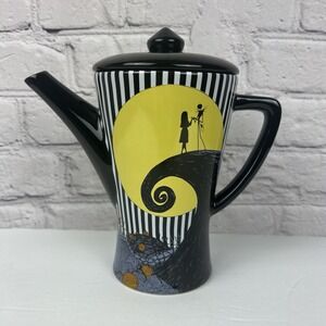 Disney The Nightmare Before‎ Christmas Stripe Tall  Ceramic Teapot 24oz Emo Goth